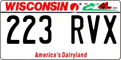 WI license plate 223RVX