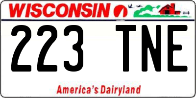 WI license plate 223TNE