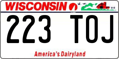 WI license plate 223TOJ