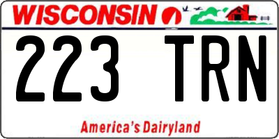 WI license plate 223TRN