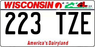 WI license plate 223TZE