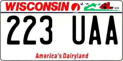 WI license plate 223UAA
