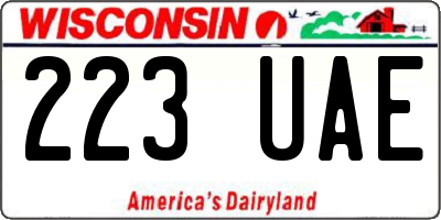 WI license plate 223UAE