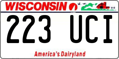 WI license plate 223UCI