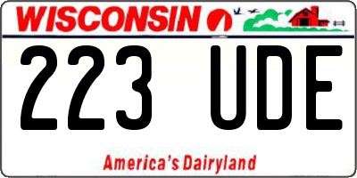 WI license plate 223UDE