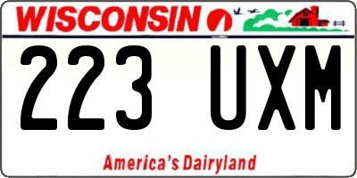WI license plate 223UXM