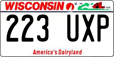 WI license plate 223UXP