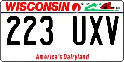 WI license plate 223UXV
