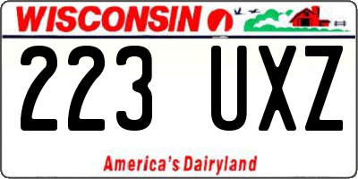 WI license plate 223UXZ