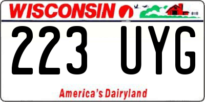 WI license plate 223UYG