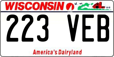WI license plate 223VEB