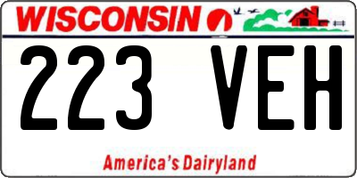 WI license plate 223VEH