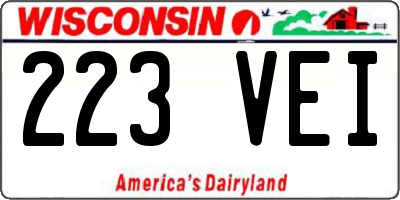 WI license plate 223VEI