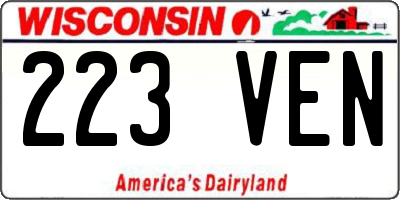 WI license plate 223VEN