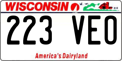 WI license plate 223VEO