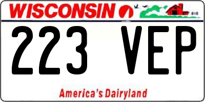 WI license plate 223VEP