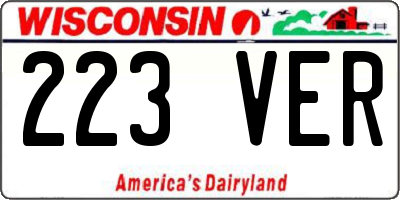 WI license plate 223VER