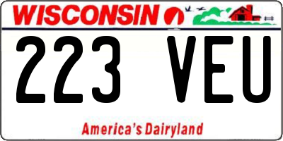 WI license plate 223VEU