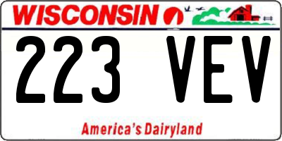 WI license plate 223VEV