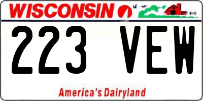WI license plate 223VEW