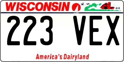 WI license plate 223VEX