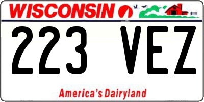 WI license plate 223VEZ