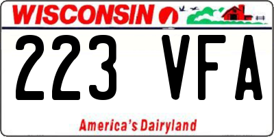 WI license plate 223VFA