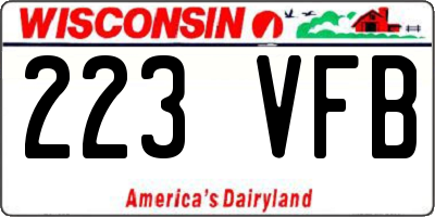 WI license plate 223VFB