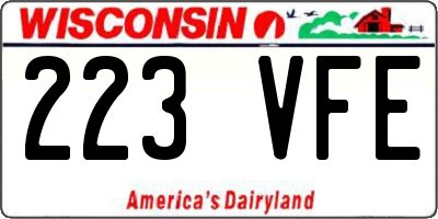 WI license plate 223VFE