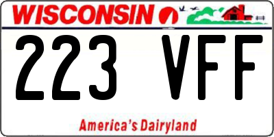 WI license plate 223VFF