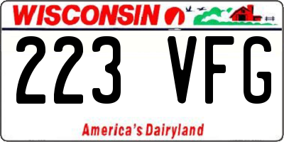 WI license plate 223VFG