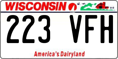 WI license plate 223VFH