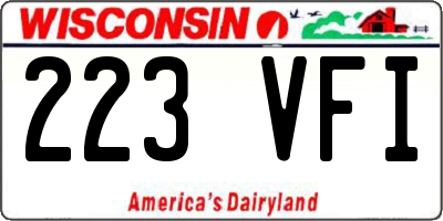 WI license plate 223VFI