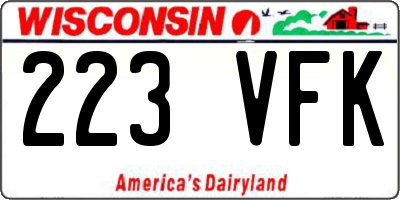 WI license plate 223VFK