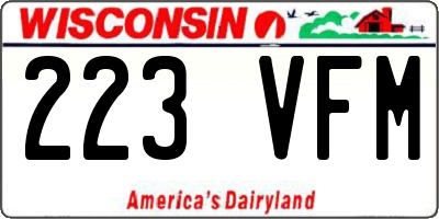 WI license plate 223VFM