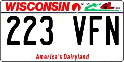 WI license plate 223VFN