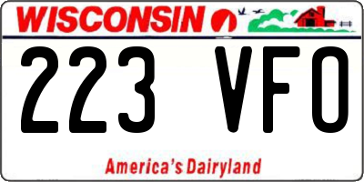 WI license plate 223VFO