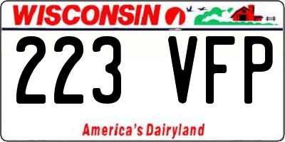 WI license plate 223VFP