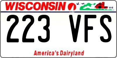 WI license plate 223VFS