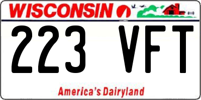 WI license plate 223VFT