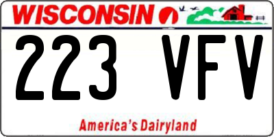 WI license plate 223VFV