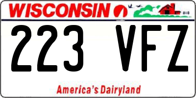 WI license plate 223VFZ