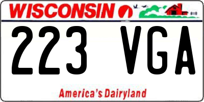 WI license plate 223VGA