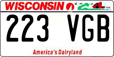 WI license plate 223VGB