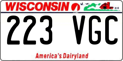 WI license plate 223VGC