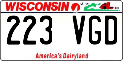 WI license plate 223VGD