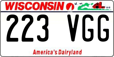 WI license plate 223VGG