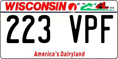 WI license plate 223VPF
