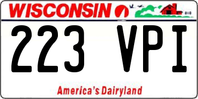 WI license plate 223VPI