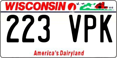 WI license plate 223VPK